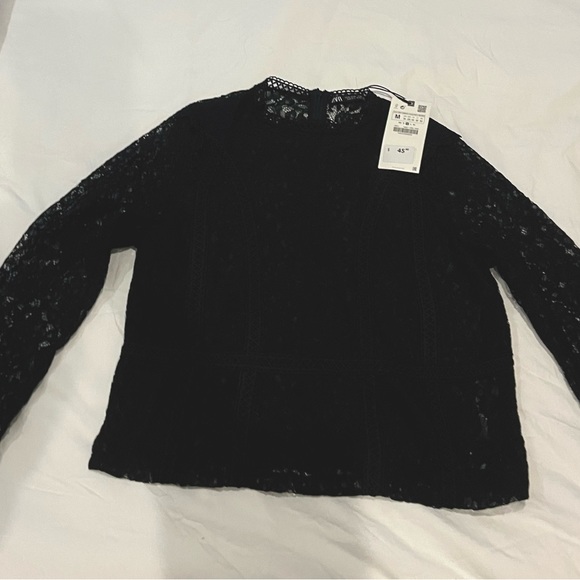 Black Zara blouse-size medium-NEW - Picture 4 of 4